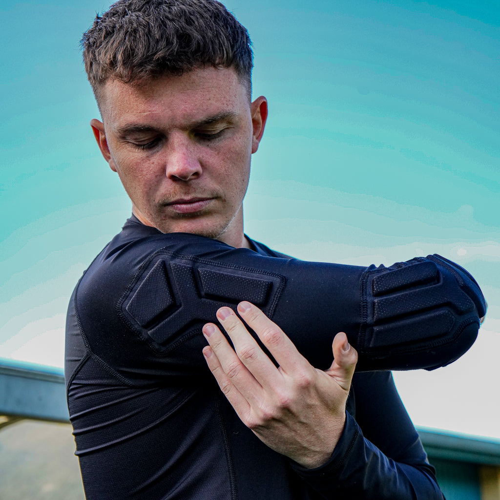 OneGlove Junior Power Armour Top Maalivahdin paita Olkapehmusteet Musta Maalivahdin varusteet