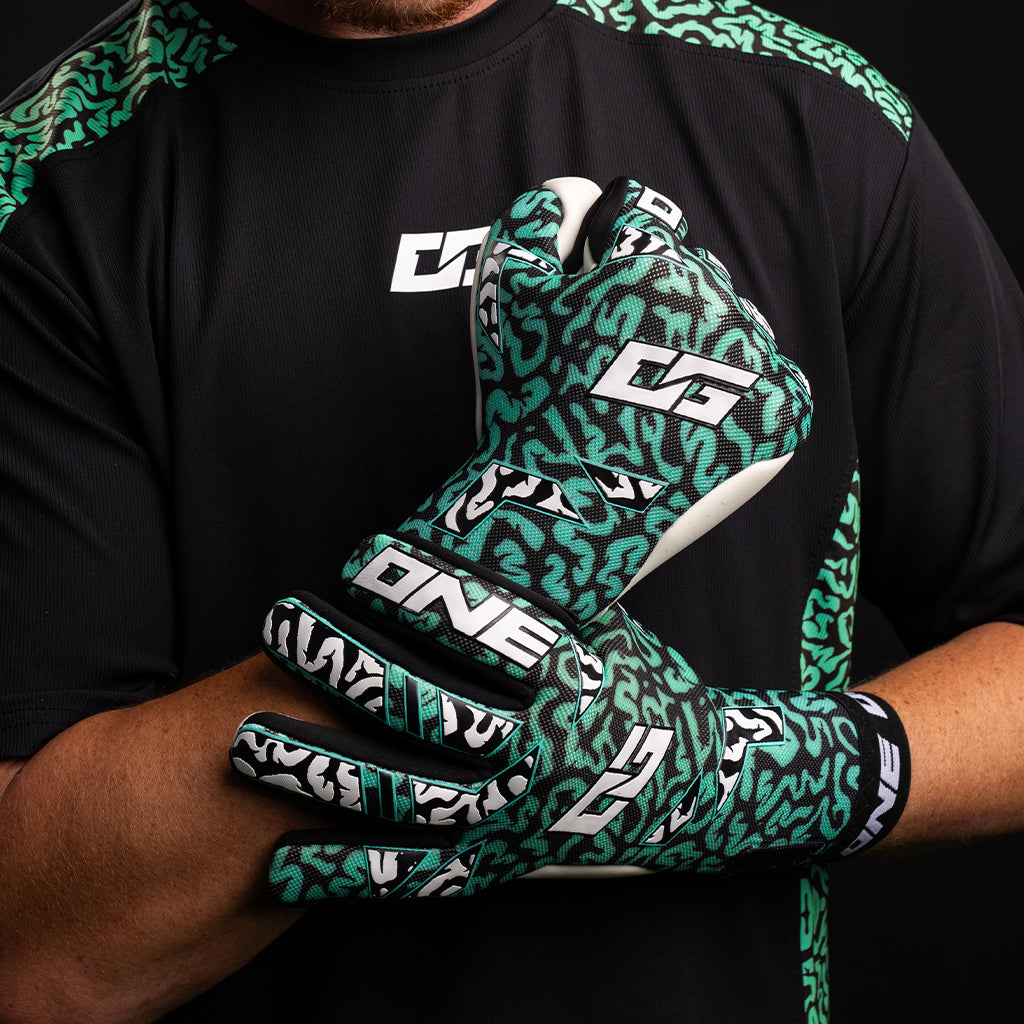 One Glove Og1 Mentality Monster NGT valkoinen vihreä maalivahdin hanskat