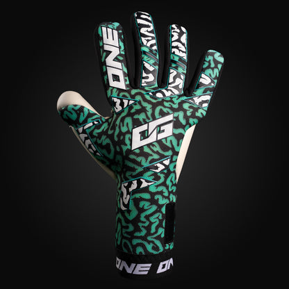One Glove Og1 Mentality Monster NGT valkoinen vihreä maalivahdin hanskat