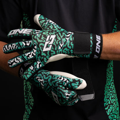 One Glove Og1 Mentality Monster NGT valkoinen vihreä maalivahdin hanskat