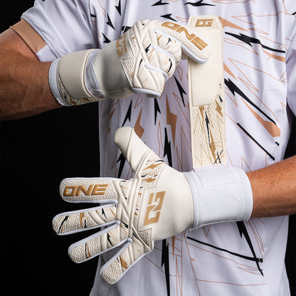One Glove Junior LTX Advance Siege Valkoinen Etupuoli Kokokuva Latex Strap Hihna