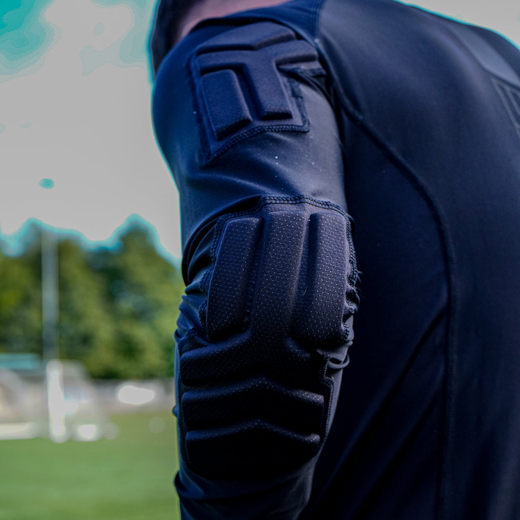 One Glove Power Armour Top Maalivahdin suojapaita Kyynärpehmusteet Musta Maalivahdin varusteet